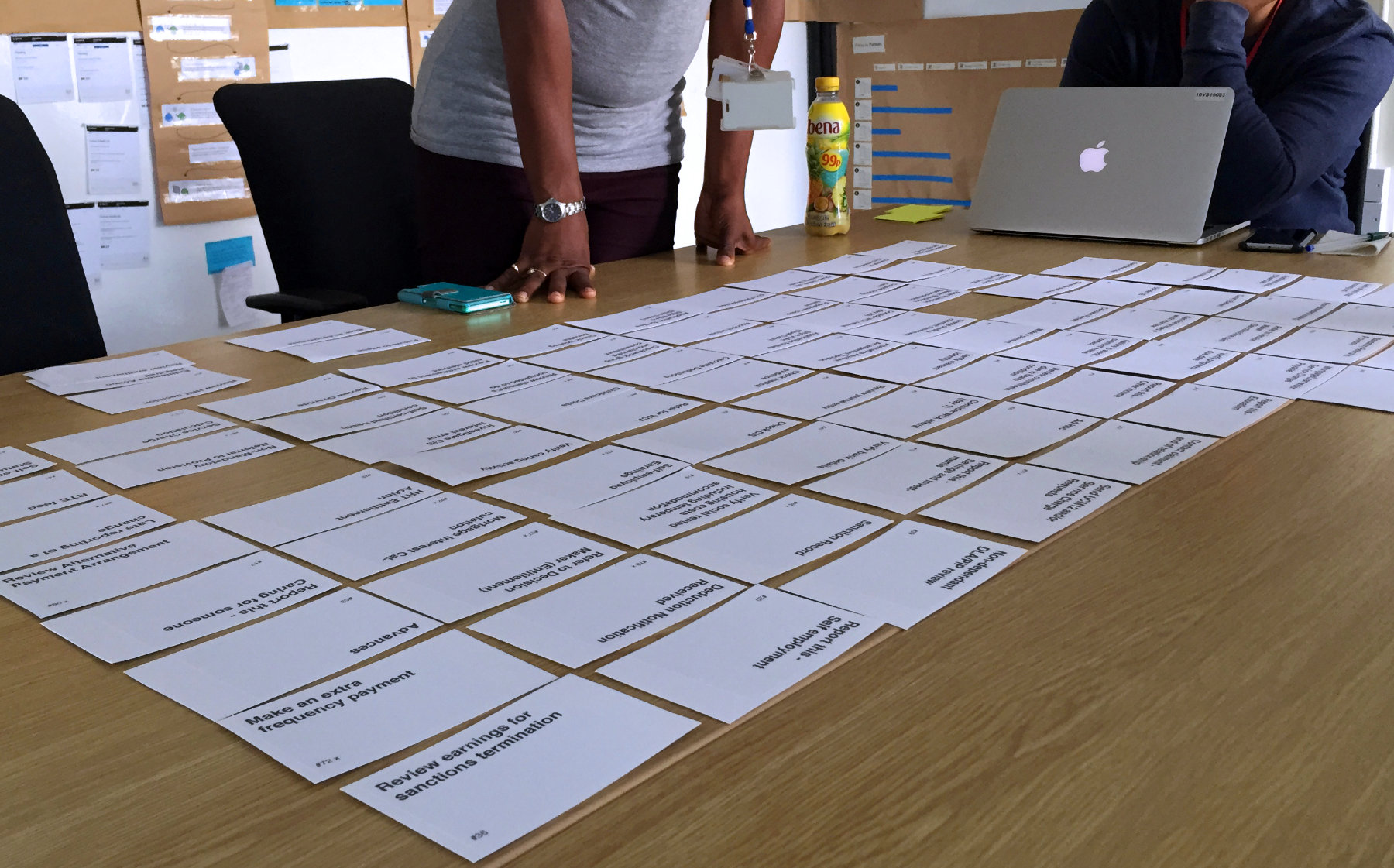 Image: [Fig 2] Card sorting with job centre staff